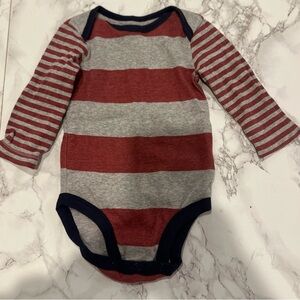 Carter's Red and Gray Striped Bodysuit